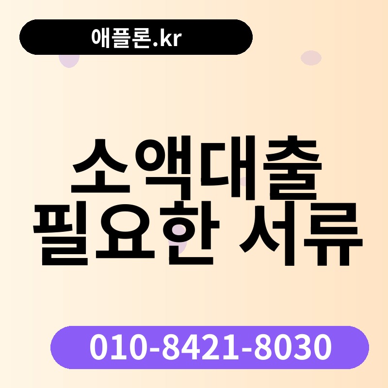 소액대출 필요한 서류 | 애플론.kr | 010-8421-8030
