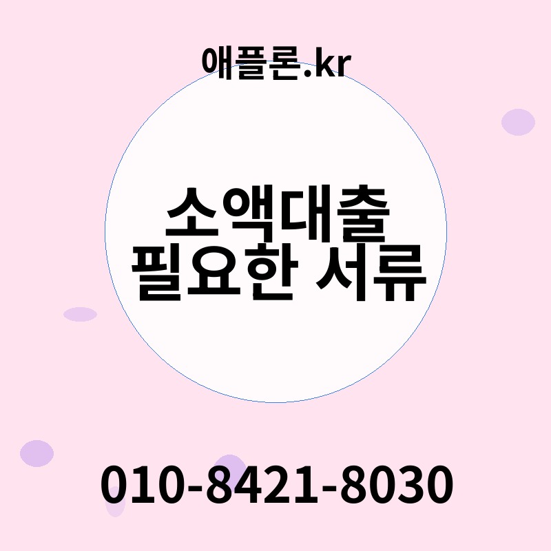 소액대출 필요한 서류 | 애플론.kr | 010-8421-8030