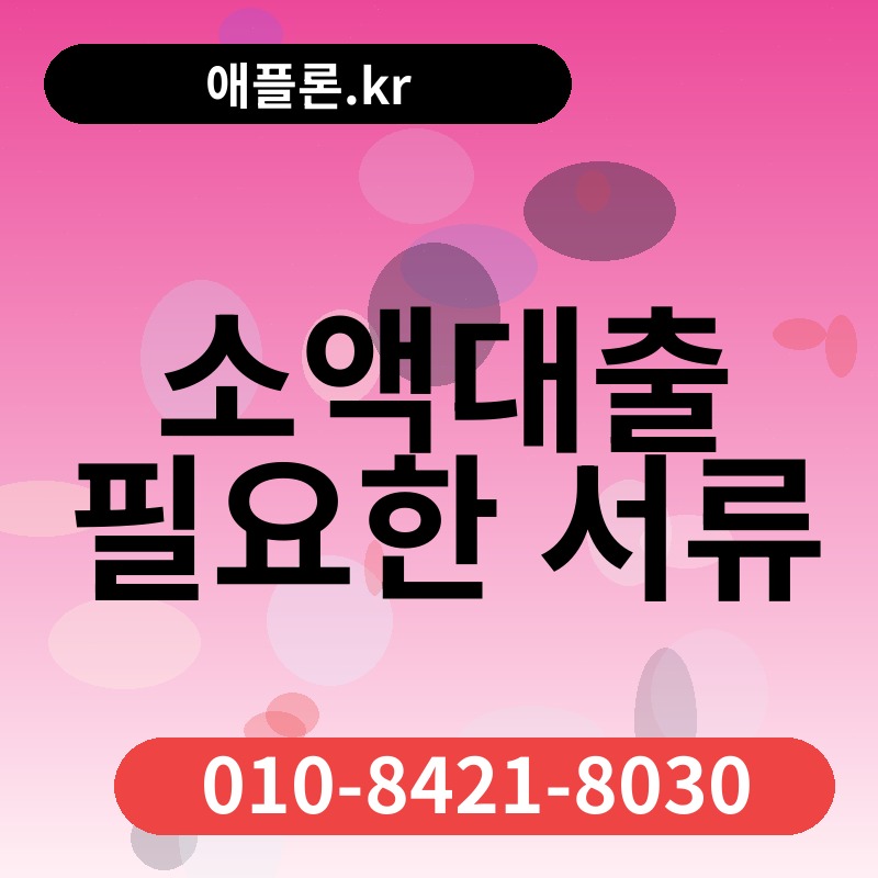 소액대출 필요한 서류 | 애플론.kr | 010-8421-8030