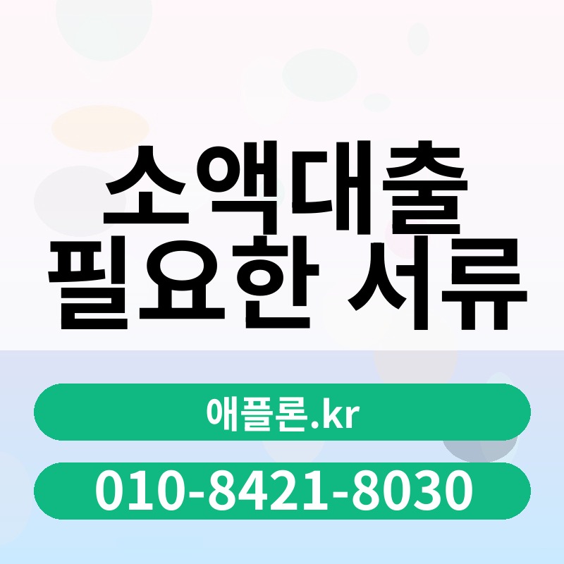 소액대출 필요한 서류 | 애플론.kr | 010-8421-8030