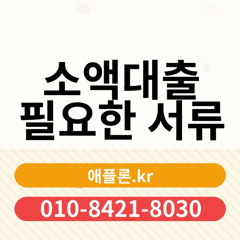 소액대출 필요한 서류 | 애플론.kr | 010-8421-8030