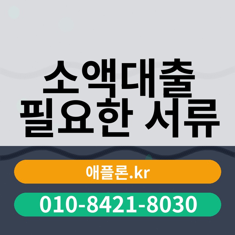 소액대출 필요한 서류 | 애플론.kr | 010-8421-8030