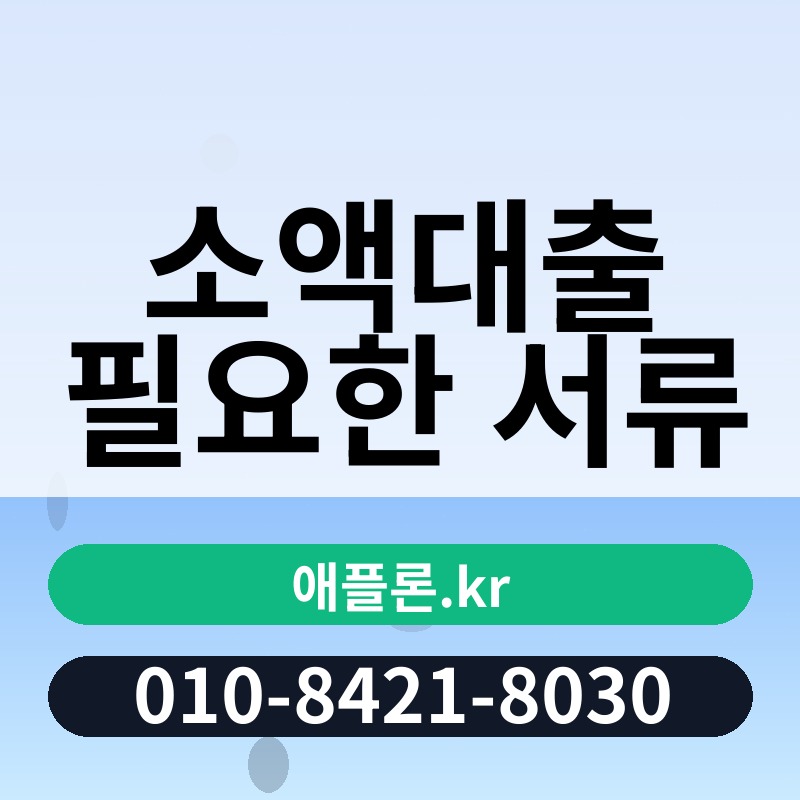 소액대출 필요한 서류 | 애플론.kr | 010-8421-8030