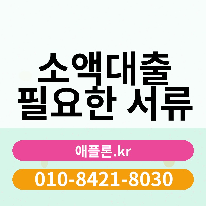 소액대출 필요한 서류 | 애플론.kr | 010-8421-8030