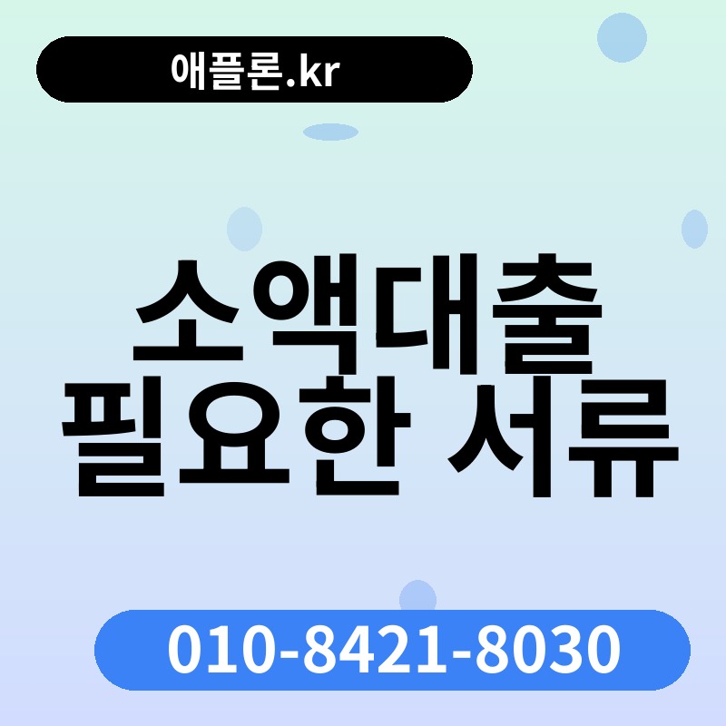 소액대출 필요한 서류 | 애플론.kr | 010-8421-8030