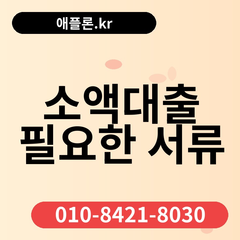 소액대출 필요한 서류 | 애플론.kr | 010-8421-8030