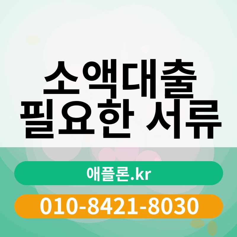 소액대출 필요한 서류 | 애플론.kr | 010-8421-8030