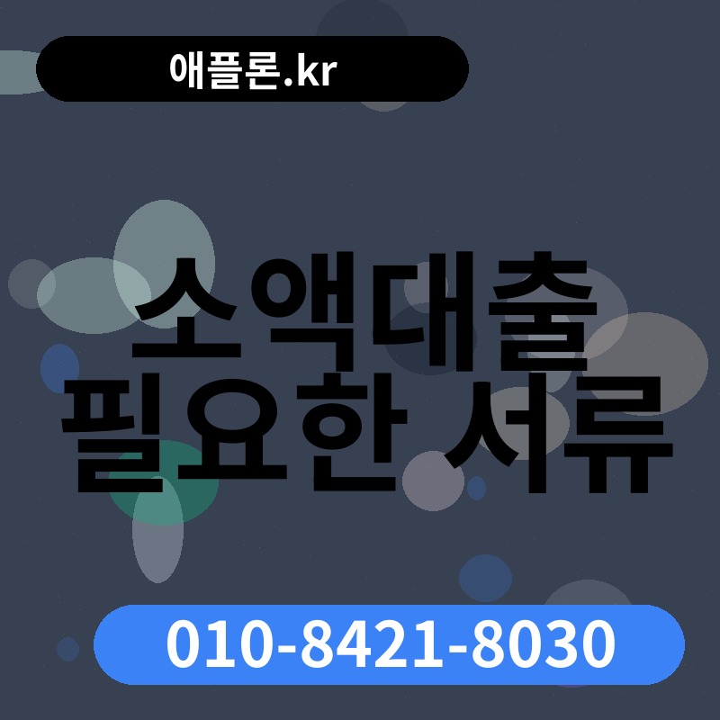 소액대출 필요한 서류 | 애플론.kr | 010-8421-8030