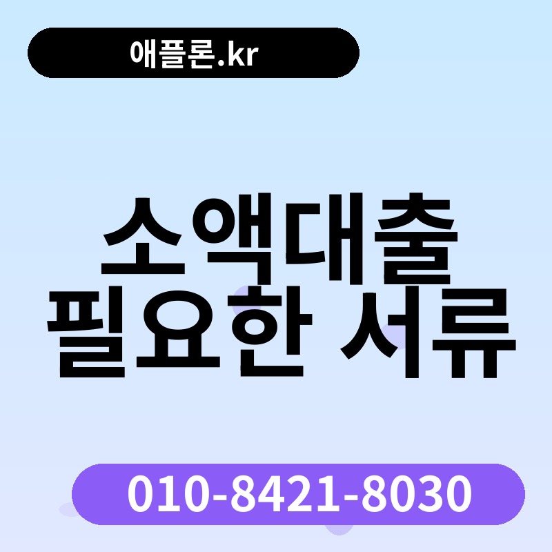 소액대출 필요한 서류 | 애플론.kr | 010-8421-8030
