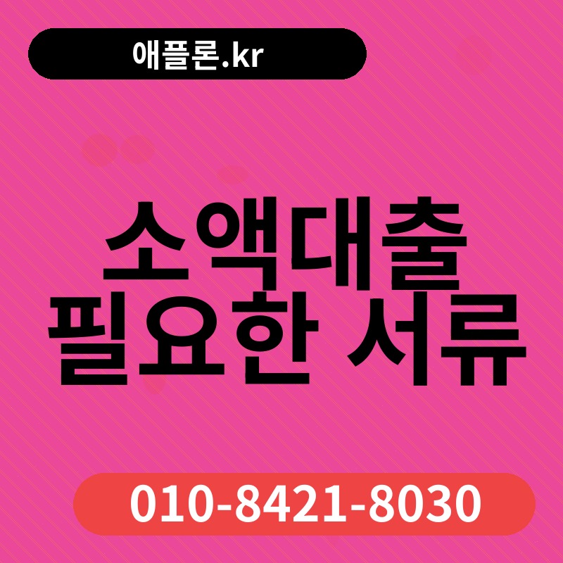 소액대출 필요한 서류 | 애플론.kr | 010-8421-8030