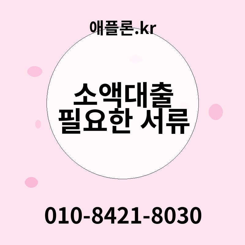 소액대출 필요한 서류 | 애플론.kr | 010-8421-8030