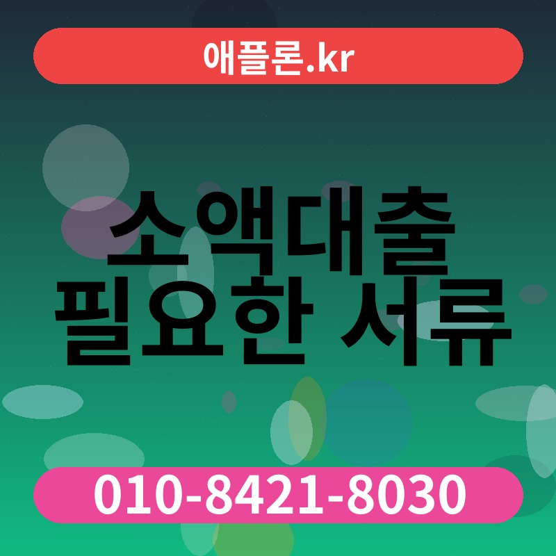소액대출 필요한 서류 | 애플론.kr | 010-8421-8030