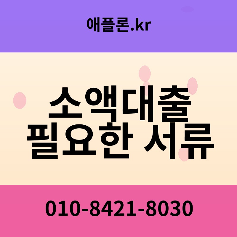 소액대출 필요한 서류 | 애플론.kr | 010-8421-8030