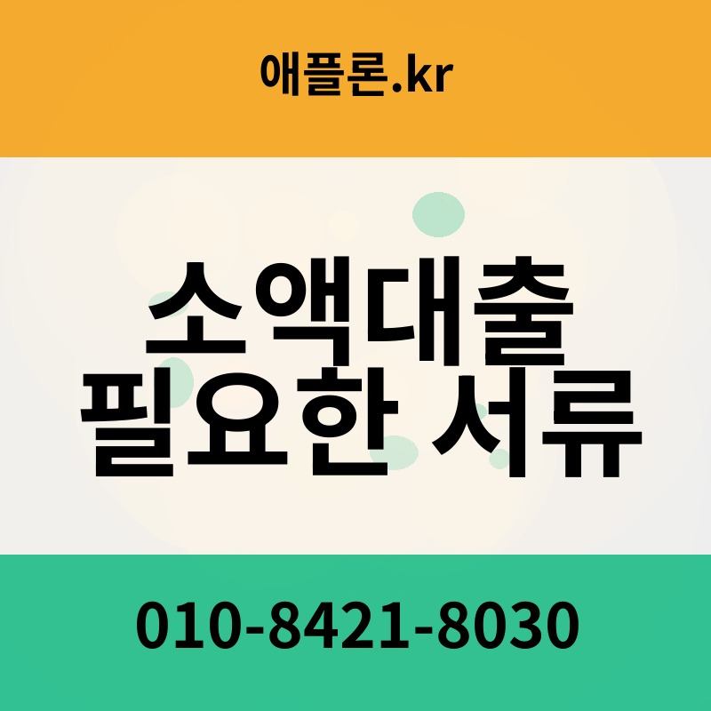 소액대출 필요한 서류 | 애플론.kr | 010-8421-8030