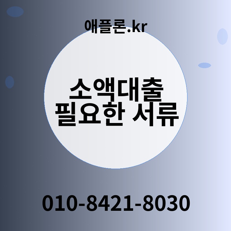 소액대출 필요한 서류 | 애플론.kr | 010-8421-8030