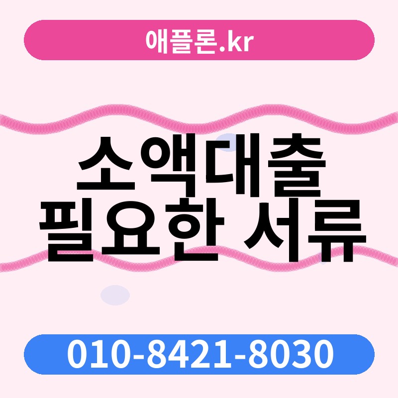 소액대출 필요한 서류 | 애플론.kr | 010-8421-8030