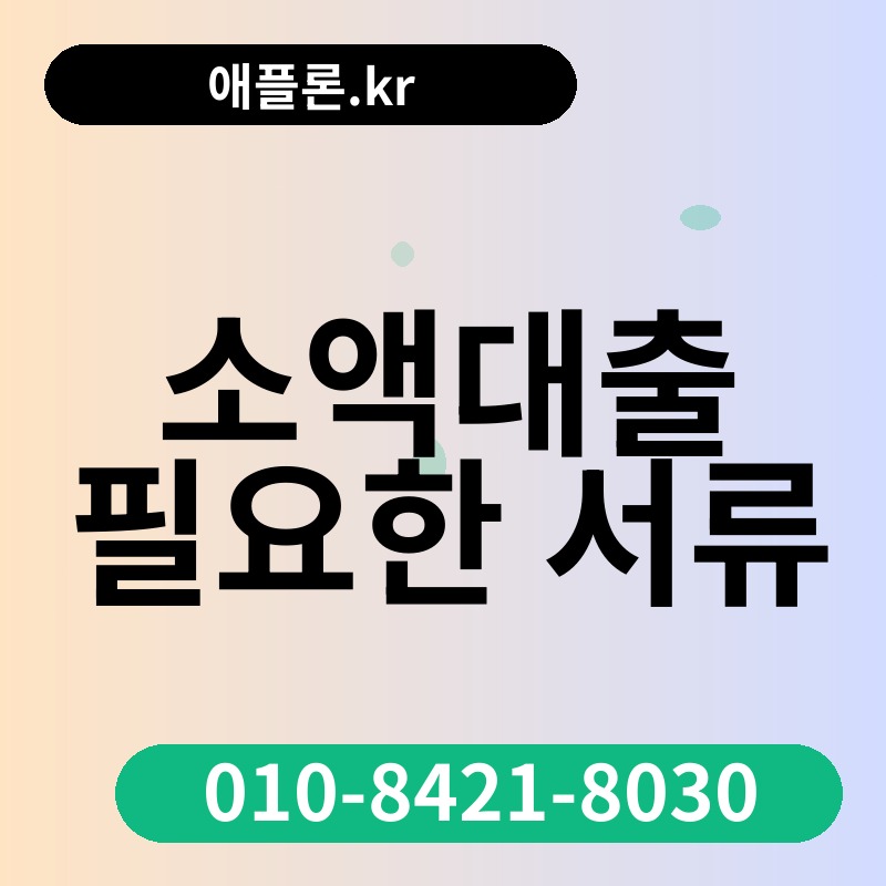 소액대출 필요한 서류 | 애플론.kr | 010-8421-8030
