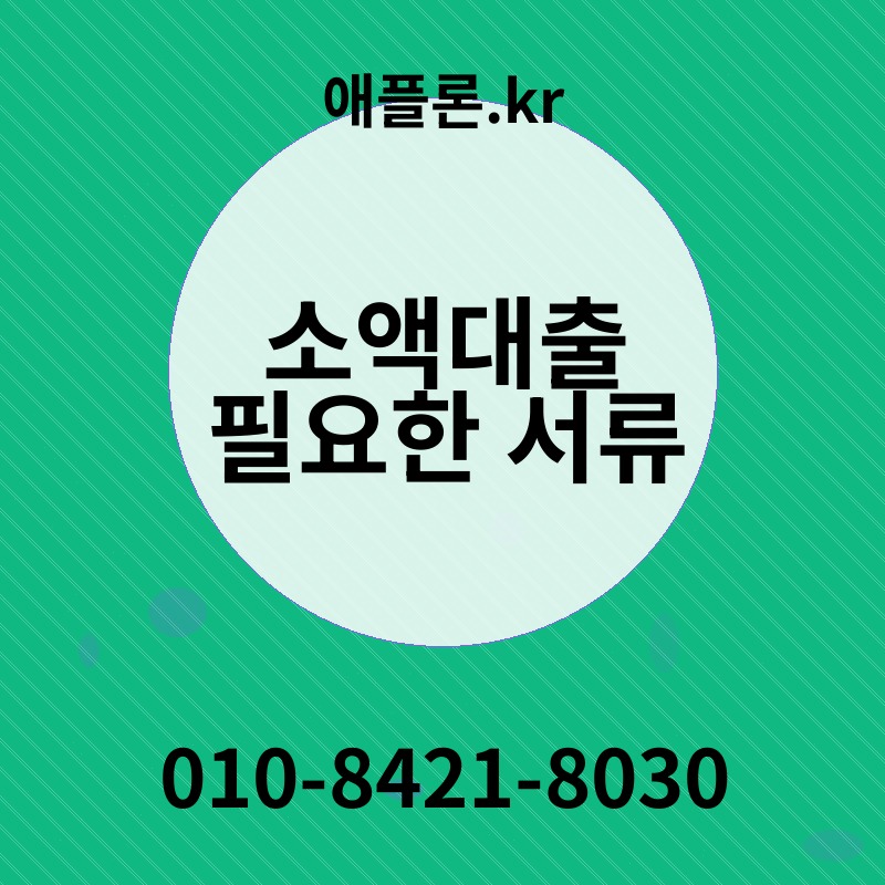 소액대출 필요한 서류 | 애플론.kr | 010-8421-8030