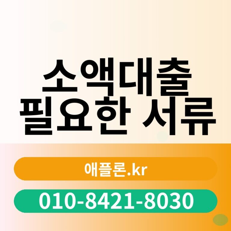 소액대출 필요한 서류 | 애플론.kr | 010-8421-8030