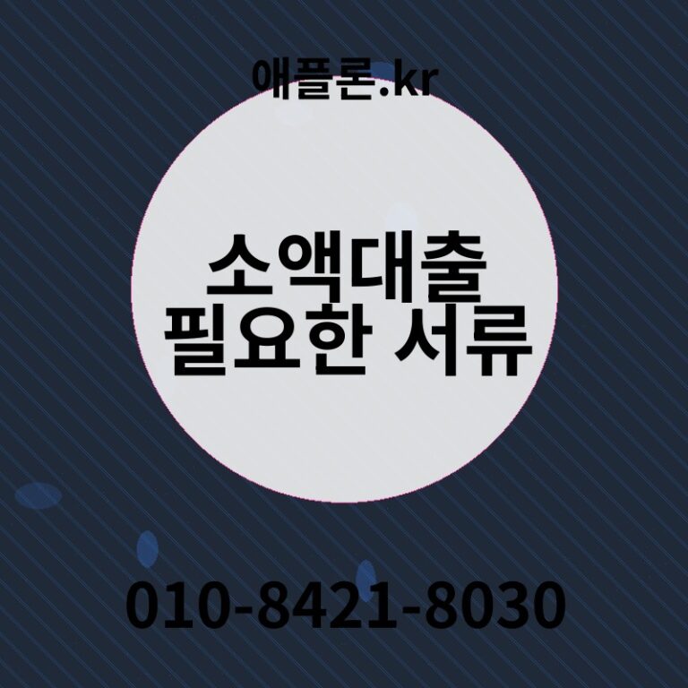 소액대출 필요한 서류 | 애플론.kr | 010-8421-8030