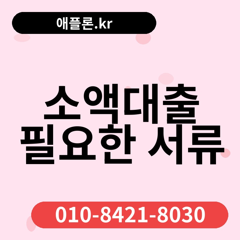 소액대출 필요한 서류 | 애플론.kr | 010-8421-8030