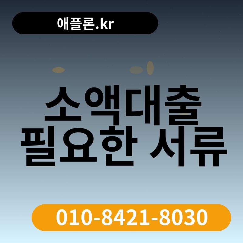 소액대출 필요한 서류 | 애플론.kr | 010-8421-8030