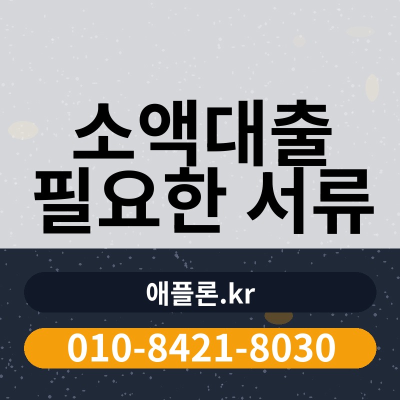 소액대출 필요한 서류 | 애플론.kr | 010-8421-8030