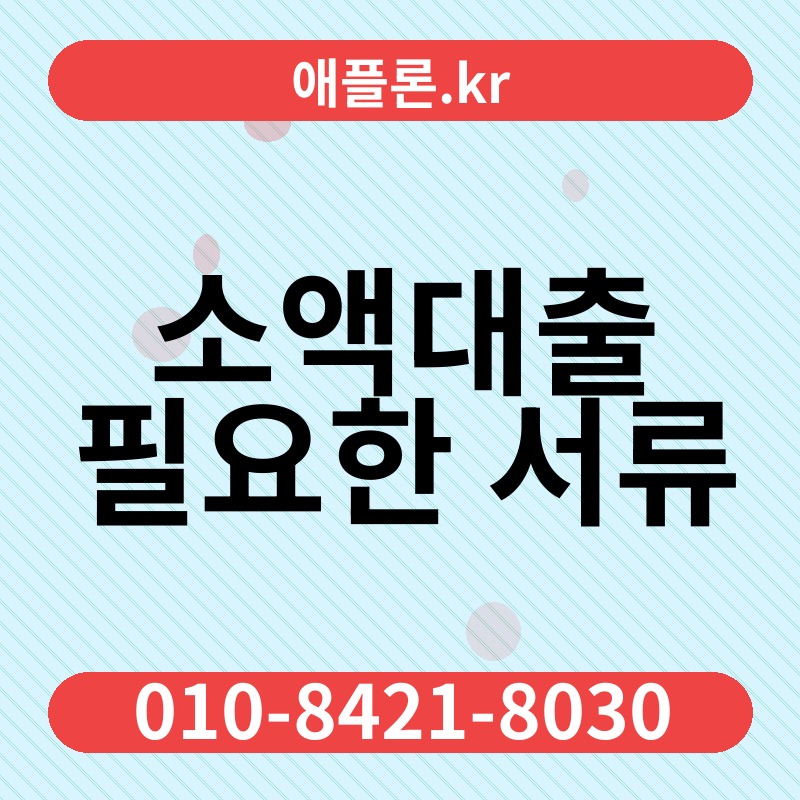 소액대출 필요한 서류 | 애플론.kr | 010-8421-8030