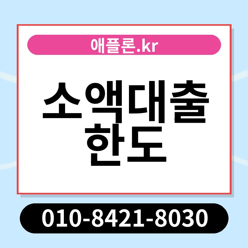 소액대출 한도 | 애플론.kr | 010-8421-8030