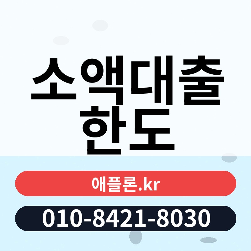 소액대출 한도 | 애플론.kr | 010-8421-8030