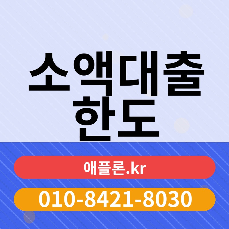 소액대출 한도 | 애플론.kr | 010-8421-8030