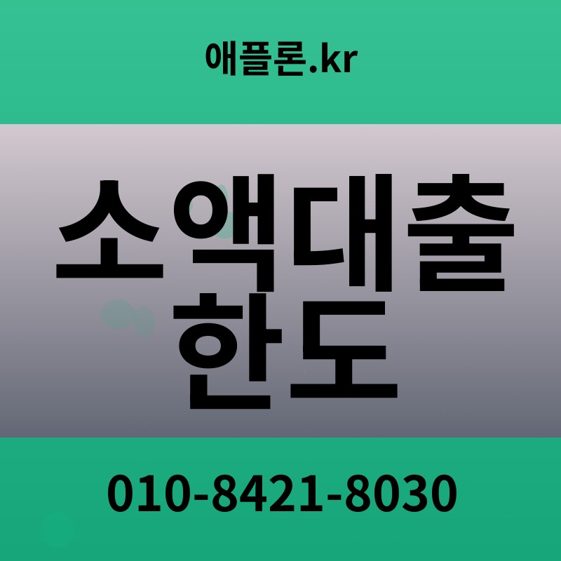 소액대출 한도 | 애플론.kr | 010-8421-8030