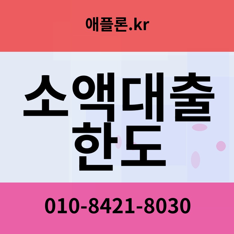 소액대출 한도 | 애플론.kr | 010-8421-8030