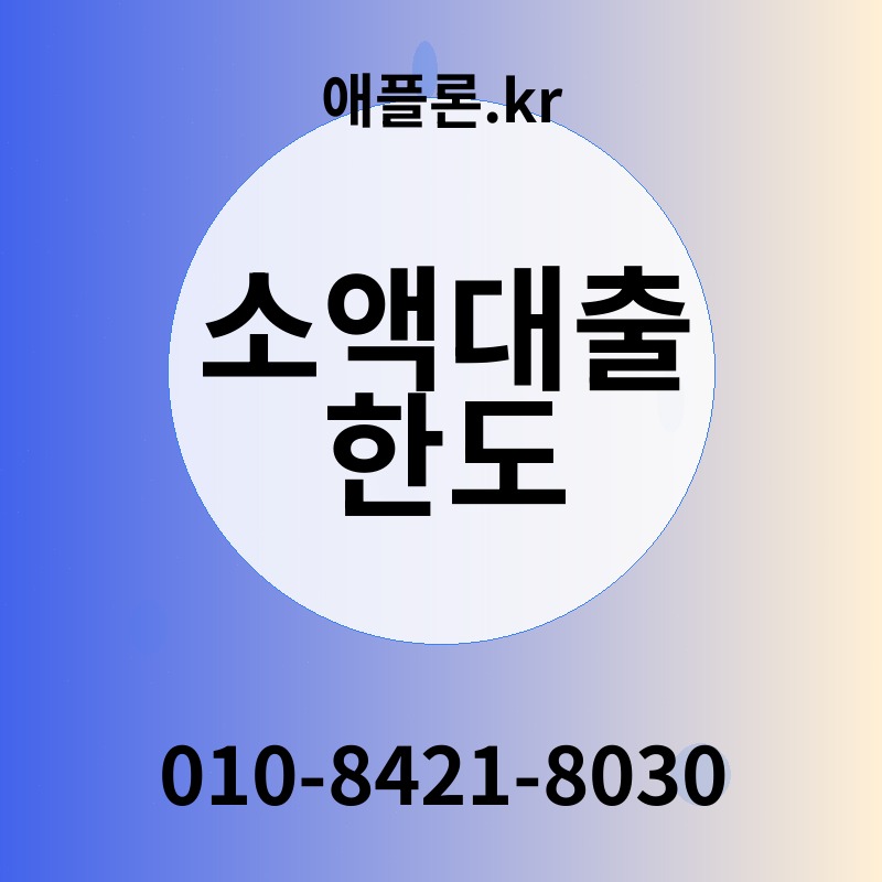 소액대출 한도 | 애플론.kr | 010-8421-8030