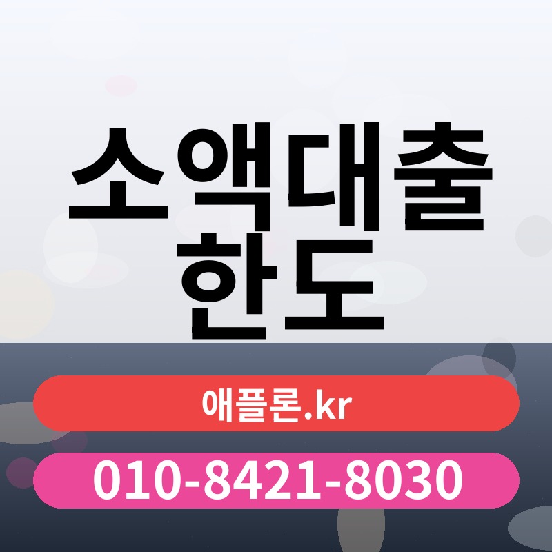 소액대출 한도 | 애플론.kr | 010-8421-8030
