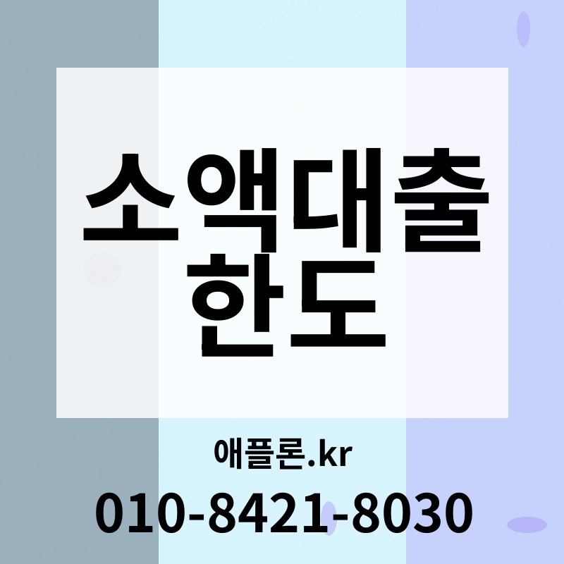 소액대출 한도 | 애플론.kr | 010-8421-8030