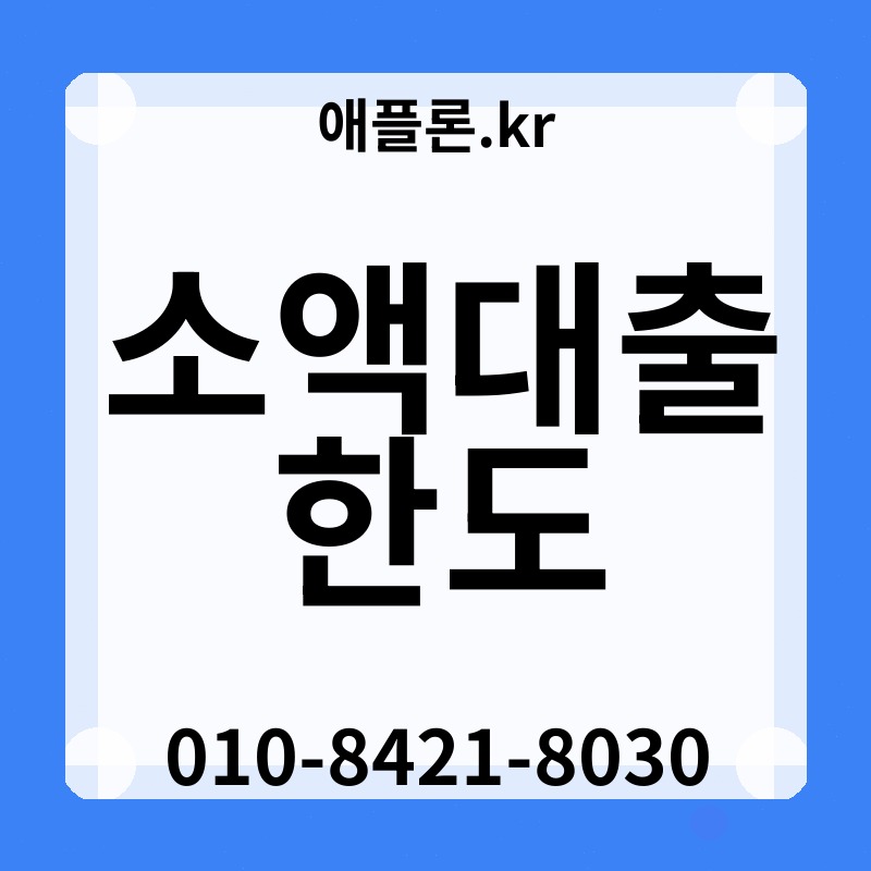 소액대출 한도 | 애플론.kr | 010-8421-8030
