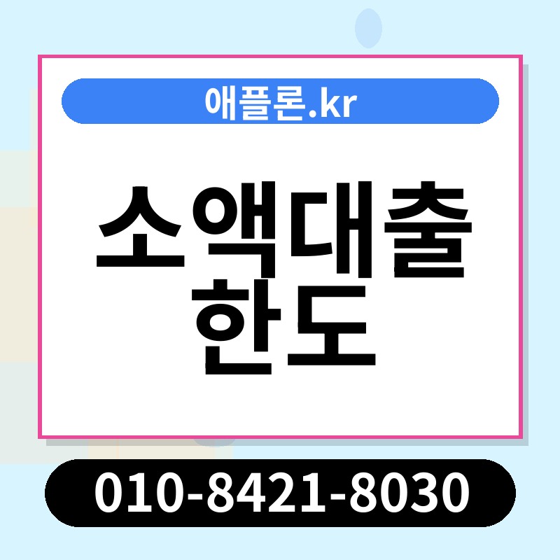 소액대출 한도 | 애플론.kr | 010-8421-8030
