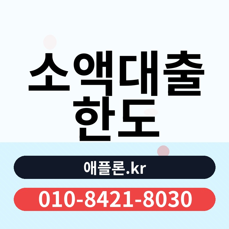 소액대출 한도 | 애플론.kr | 010-8421-8030