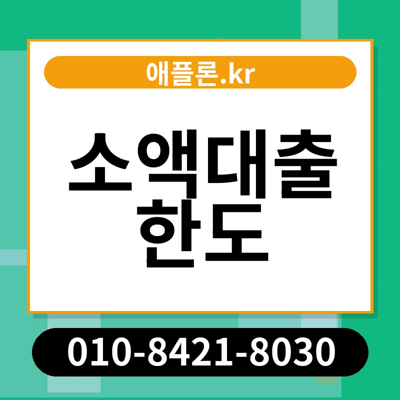 소액대출 한도 | 애플론.kr | 010-8421-8030