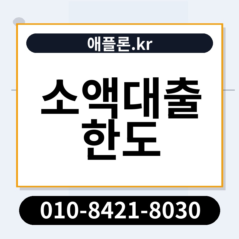 소액대출 한도 | 애플론.kr | 010-8421-8030