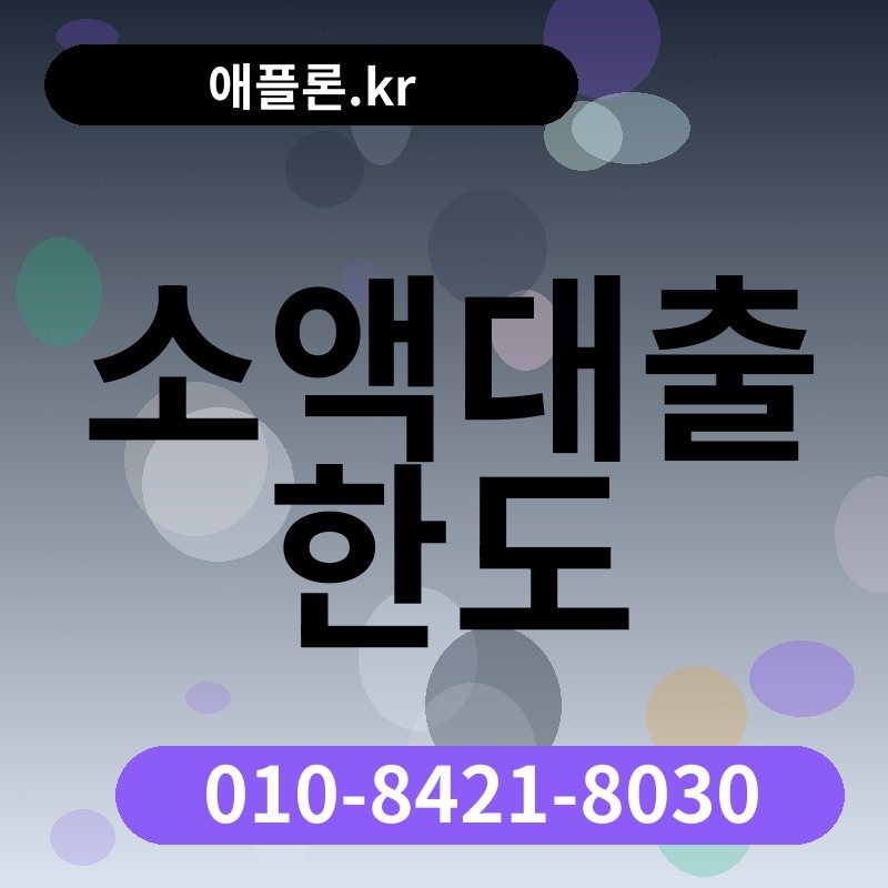 소액대출 한도 | 애플론.kr | 010-8421-8030