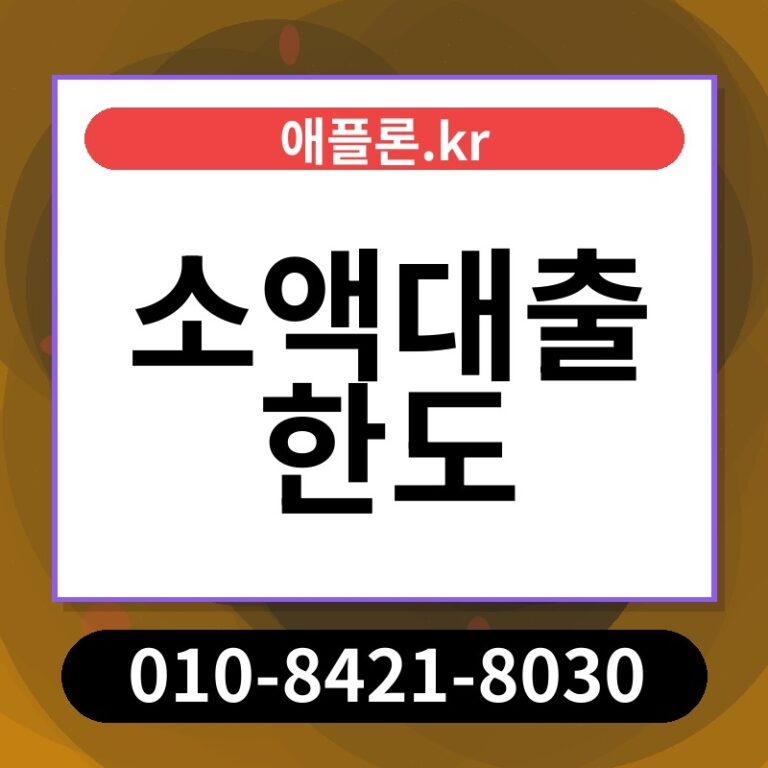 소액대출 한도 | 애플론.kr | 010-8421-8030