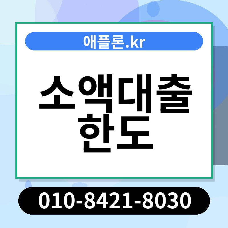 소액대출 한도 | 애플론.kr | 010-8421-8030