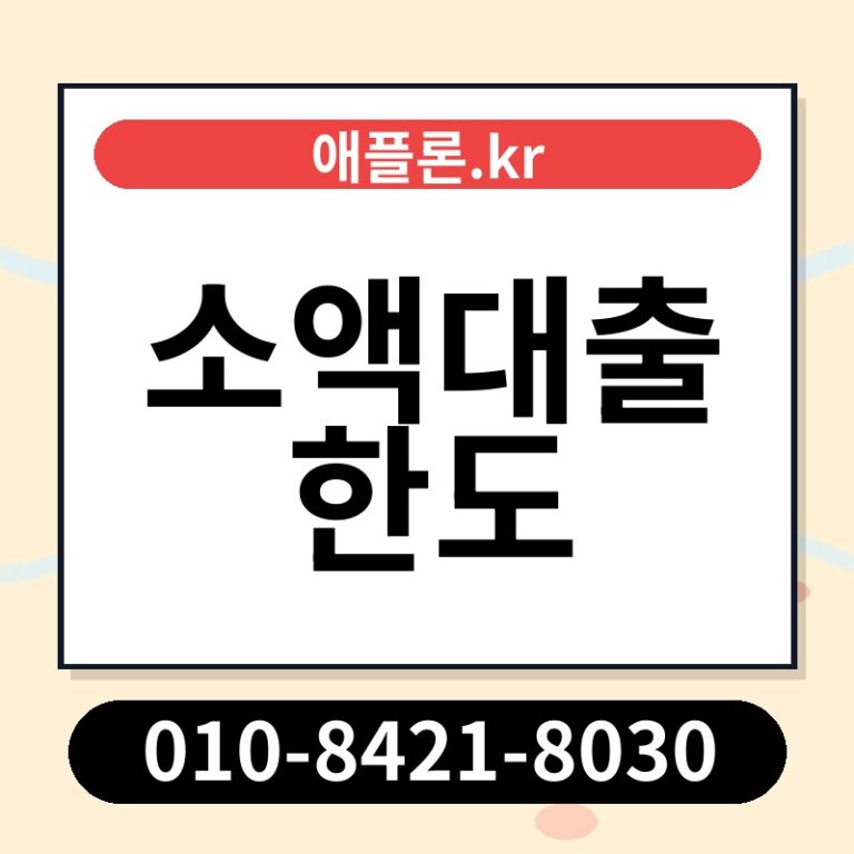 소액대출 한도 | 애플론.kr | 010-8421-8030