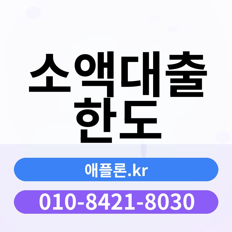 소액대출 한도 | 애플론.kr | 010-8421-8030