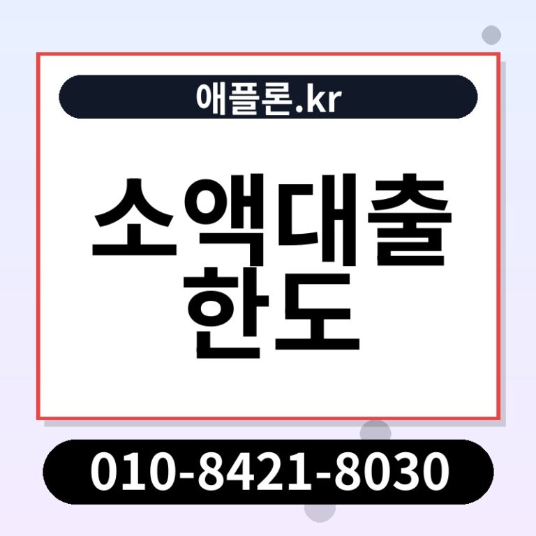 소액대출 한도 | 애플론.kr | 010-8421-8030