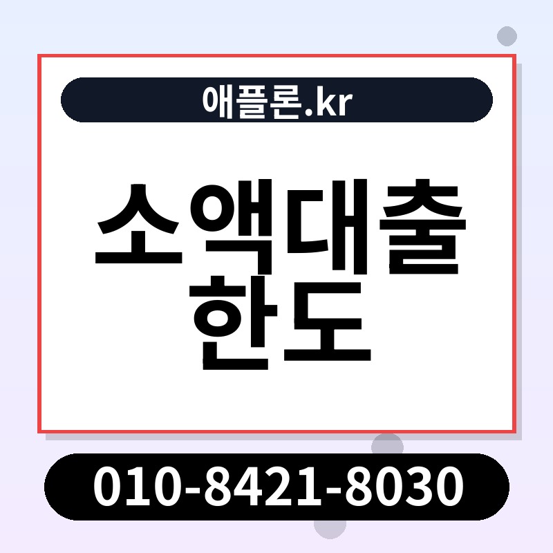 소액대출 한도 | 애플론.kr | 010-8421-8030