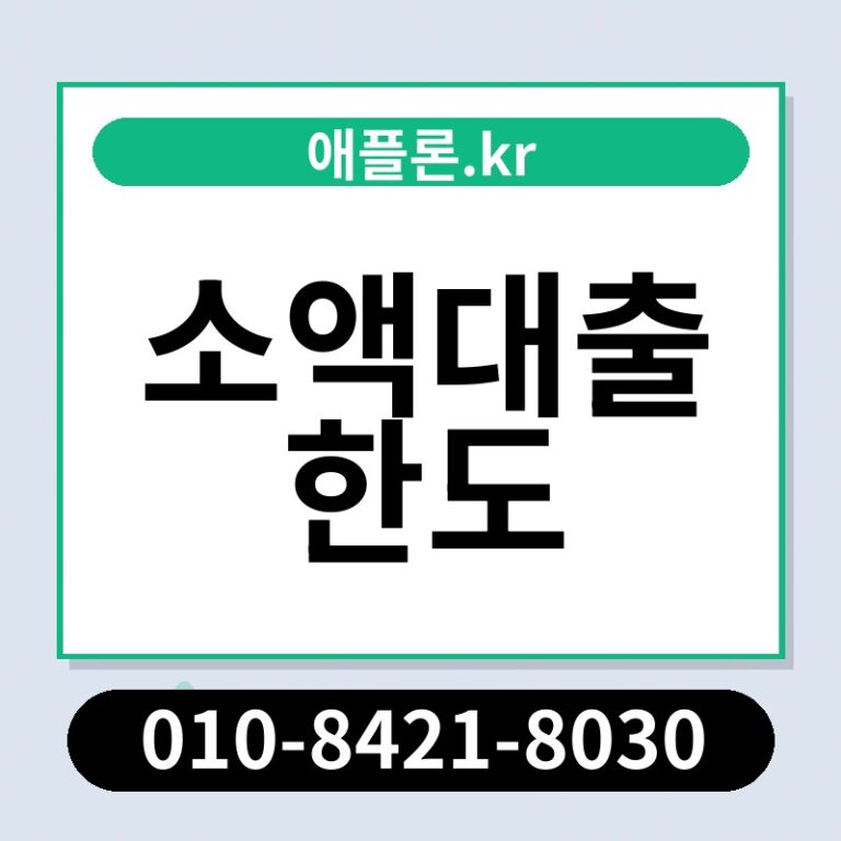 소액대출 한도 | 애플론.kr | 010-8421-8030