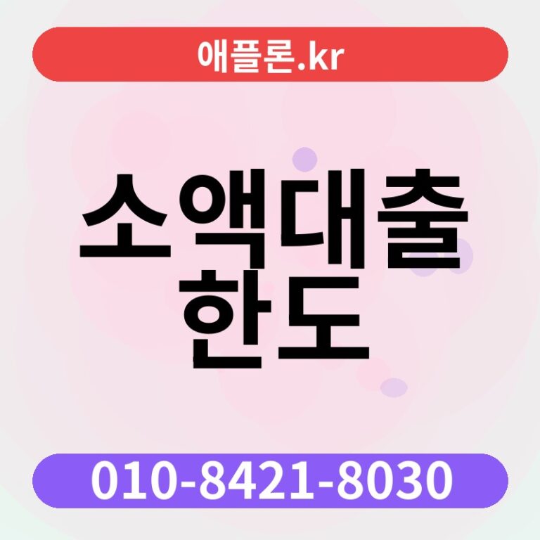 소액대출 한도 | 애플론.kr | 010-8421-8030